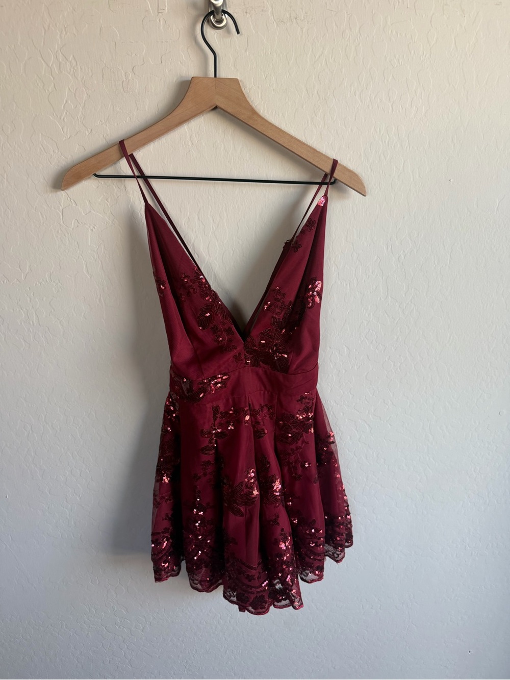Showpo Burgundy Sequin Romper Size 4 Whimsical Fairy Festival